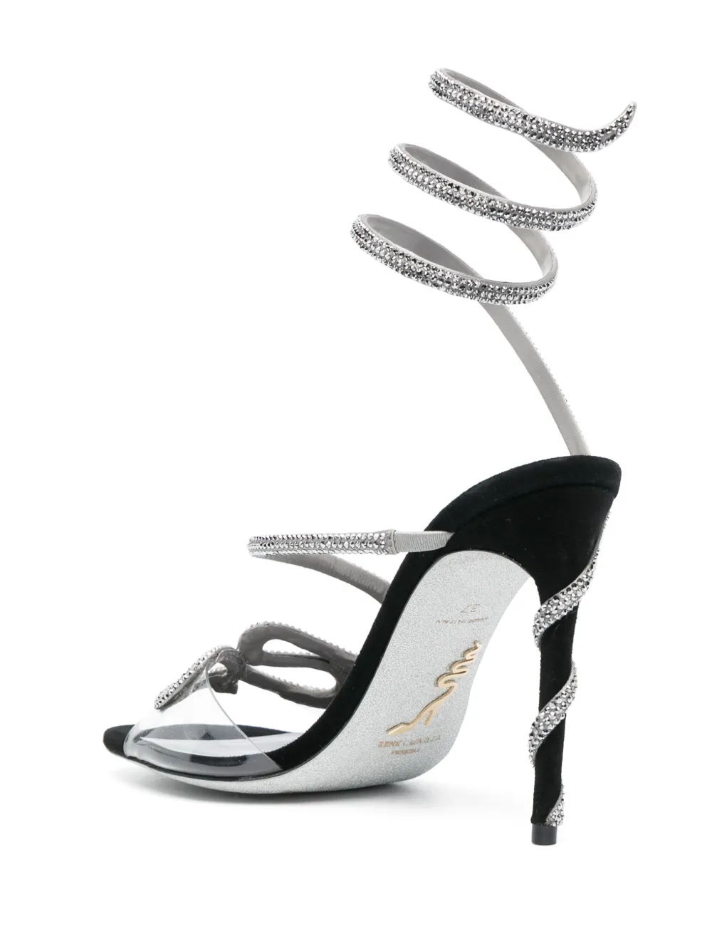 René Caovilla Sandalen verfraaid met kristallen Grijs