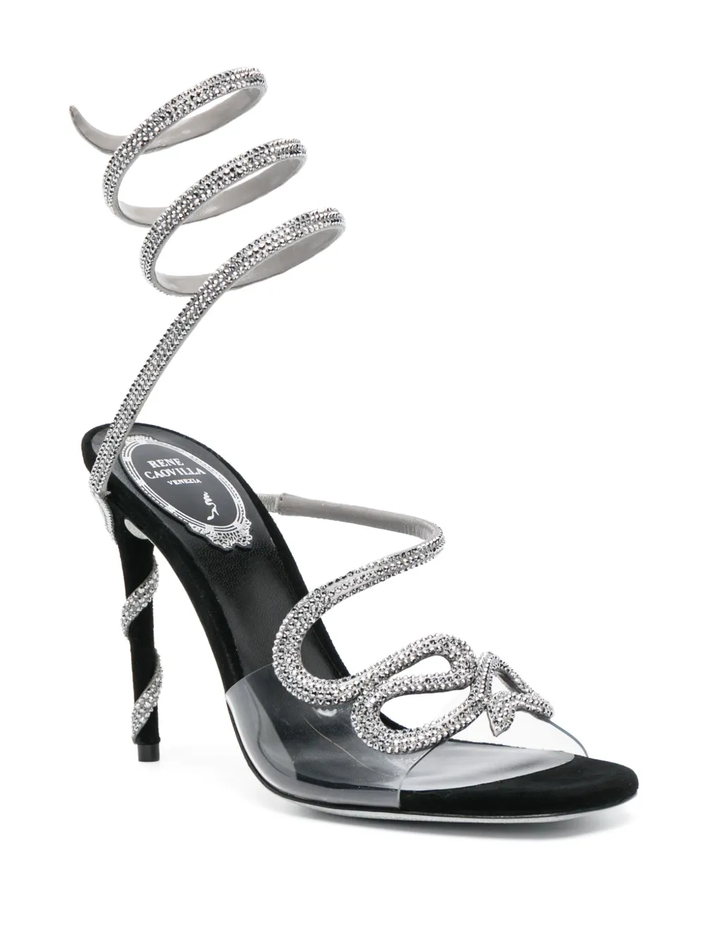 René Caovilla Sandalen verfraaid met kristallen Grijs