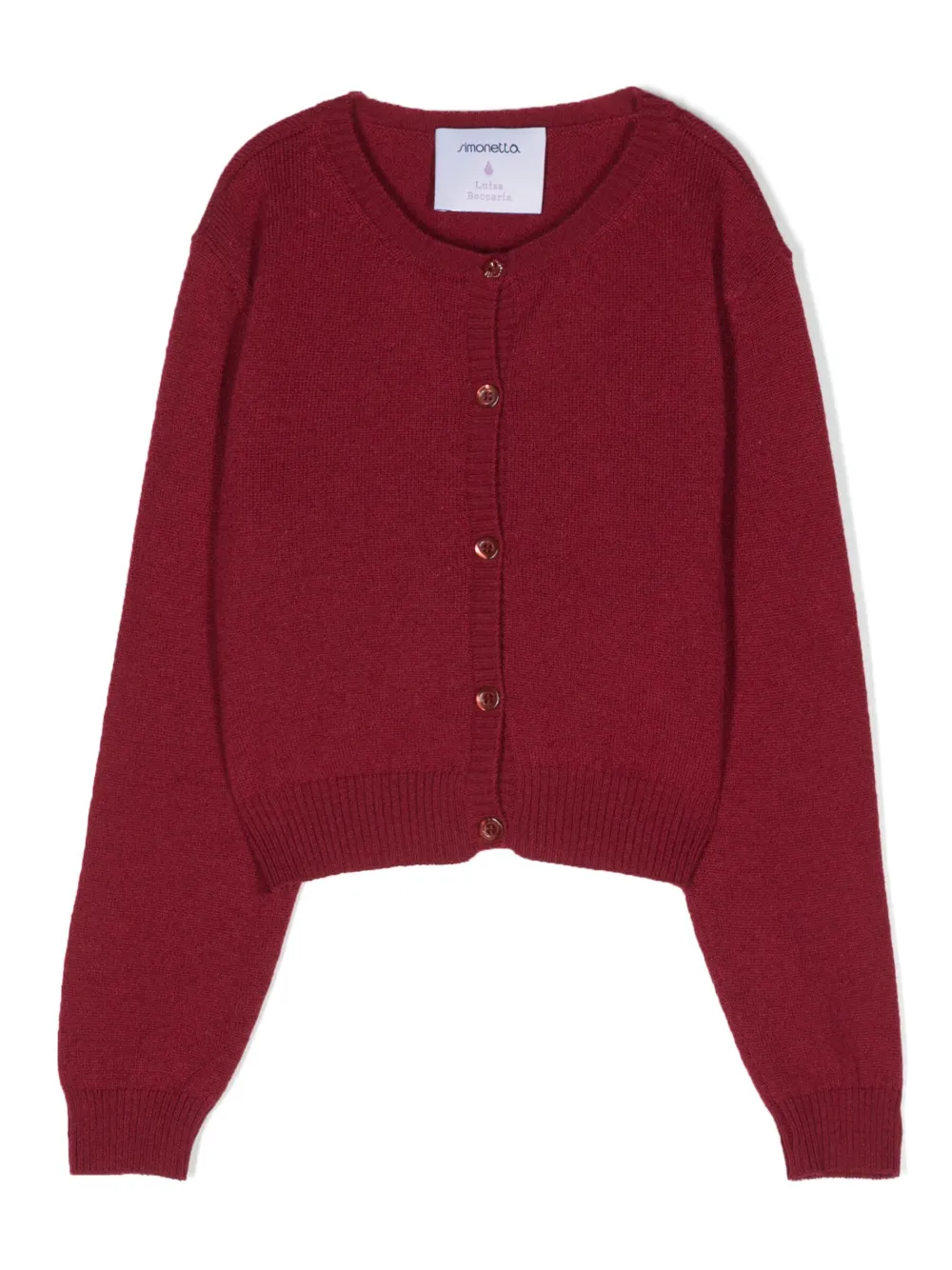 Simonetta Merino-wool Button-up Cardigan In Rot