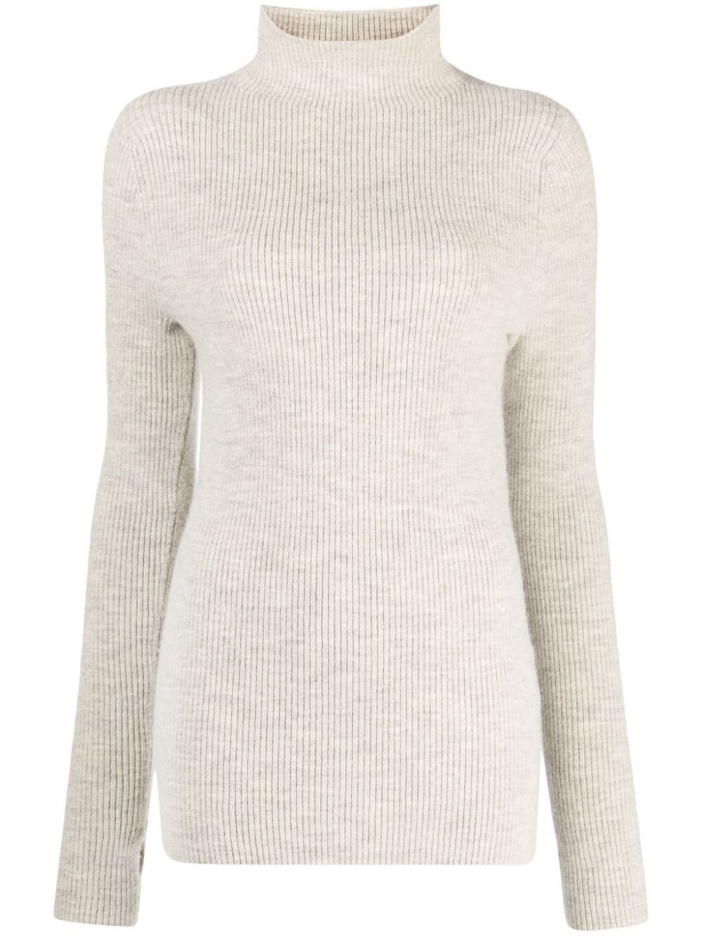 Shop Lauren Manoogian High-neck Merino Wool Jumper In Grey