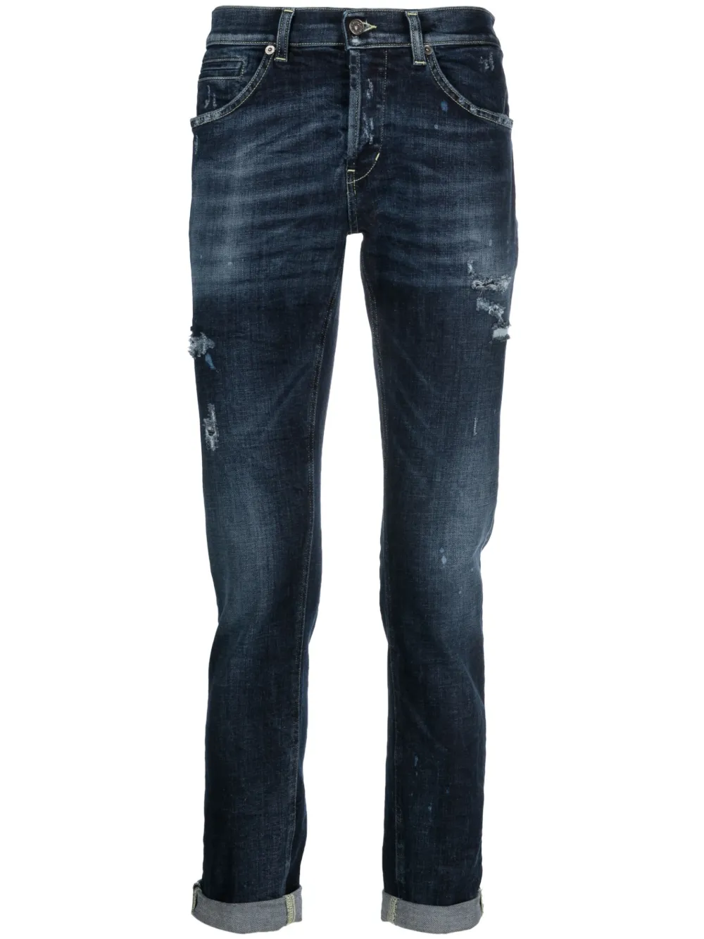 DONDUP slim-cut rolled-hem jeans - Blue