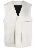 Helmut Lang cotton-linen cargo gilet - Neutrals