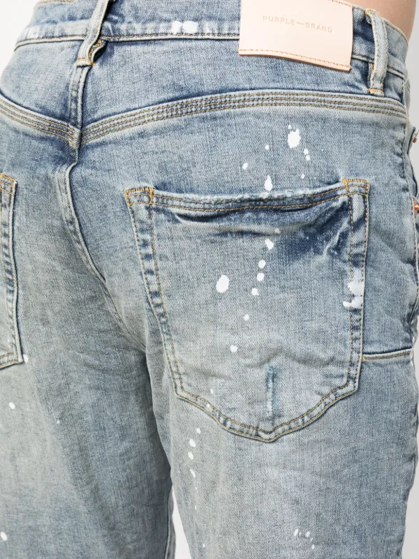 Purple Brand Paint Splatter Distressed Jeans - Farfetch  Distressed jeans,  Paint splatter jeans, Slim fit jeans