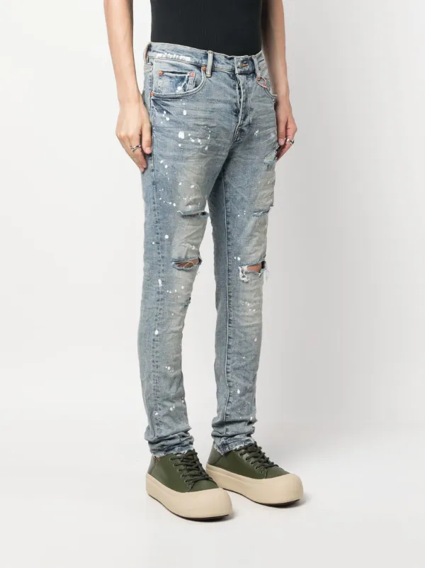 Purple Brand ripped-detail mid-rise Jeans - Farfetch