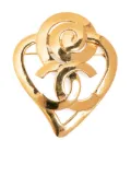 CHANEL Pre-Owned 1995 CC heart brooch - Gold