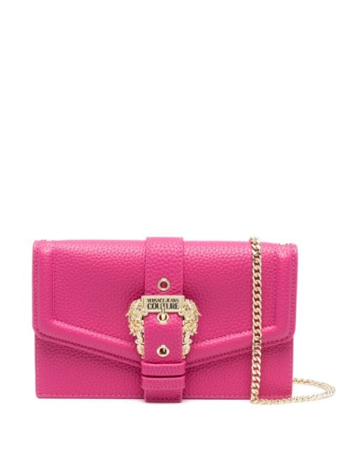 Versace Jeans Couture logo-buckle faux-leather crossbody bag