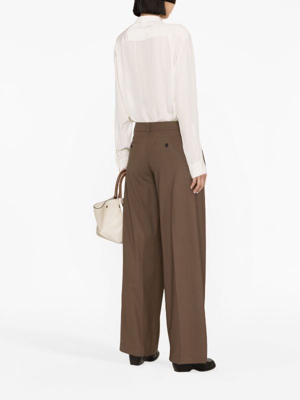 Theory Pleated Straight Leg Wool Pants