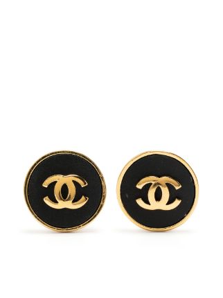 CHANEL Pre-Owned 1991 CC Button clip-on Earrings - Farfetch