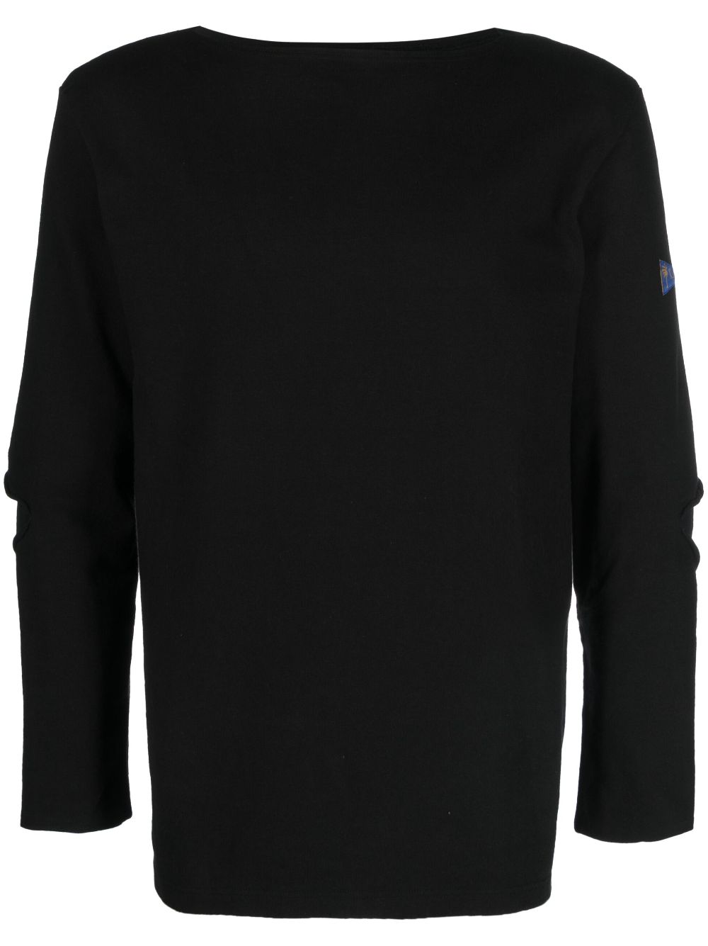 elbow-ripped long-sleeve T-shirt