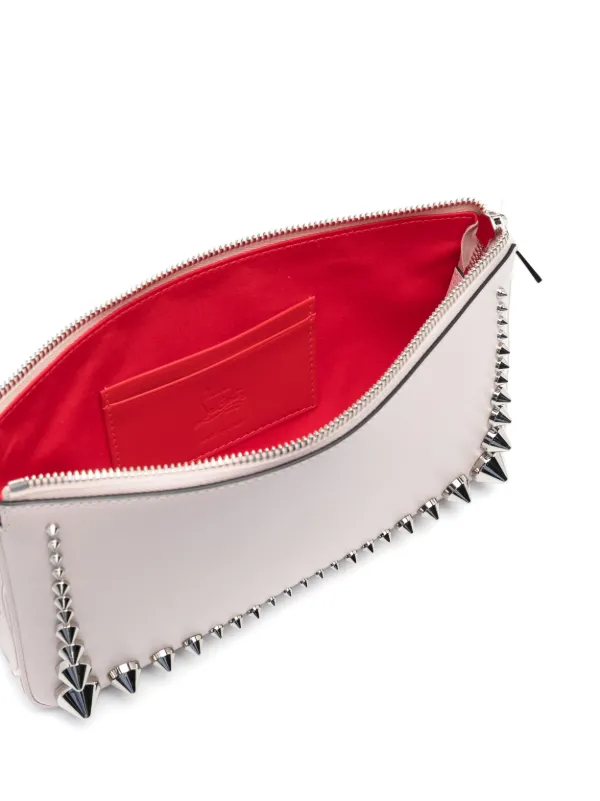 Christian Louboutin Loubila spike detail Clutch Bag Neutrals FARFETCH AO