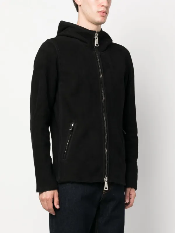 Giorgio Brato zip-up Leather Hooded Jacket | Black | FARFETCH