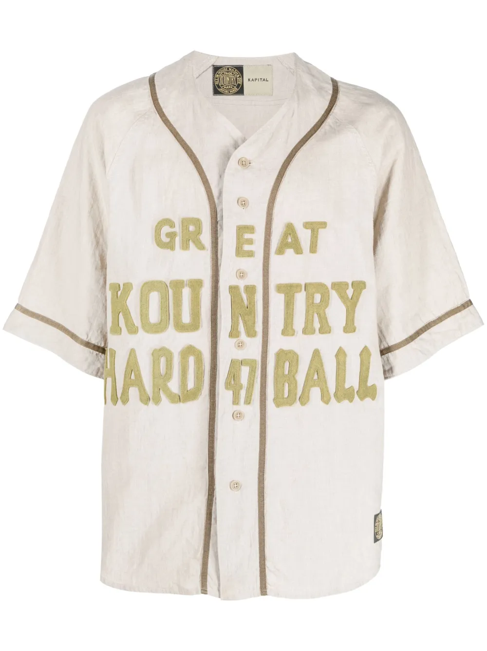 Kapital Kountry appliqué-lettering Baseball Shirt - Farfetch