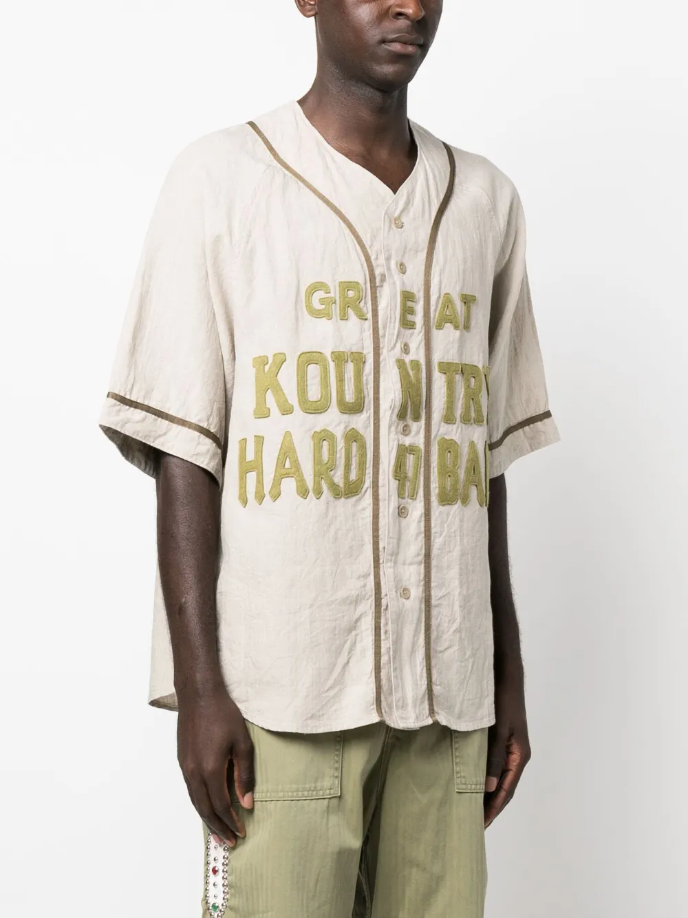 Kapital Kountry appliqué-lettering Baseball Shirt - Farfetch