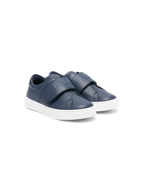 Fendi Kids touch-strap leather sneakers