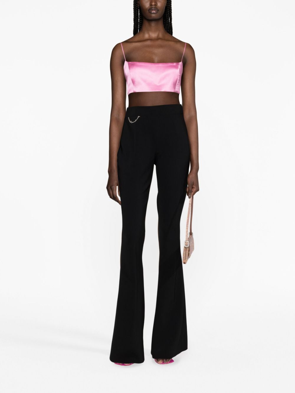 Image 2 of Dsquared2 chain-embellished flared trousers