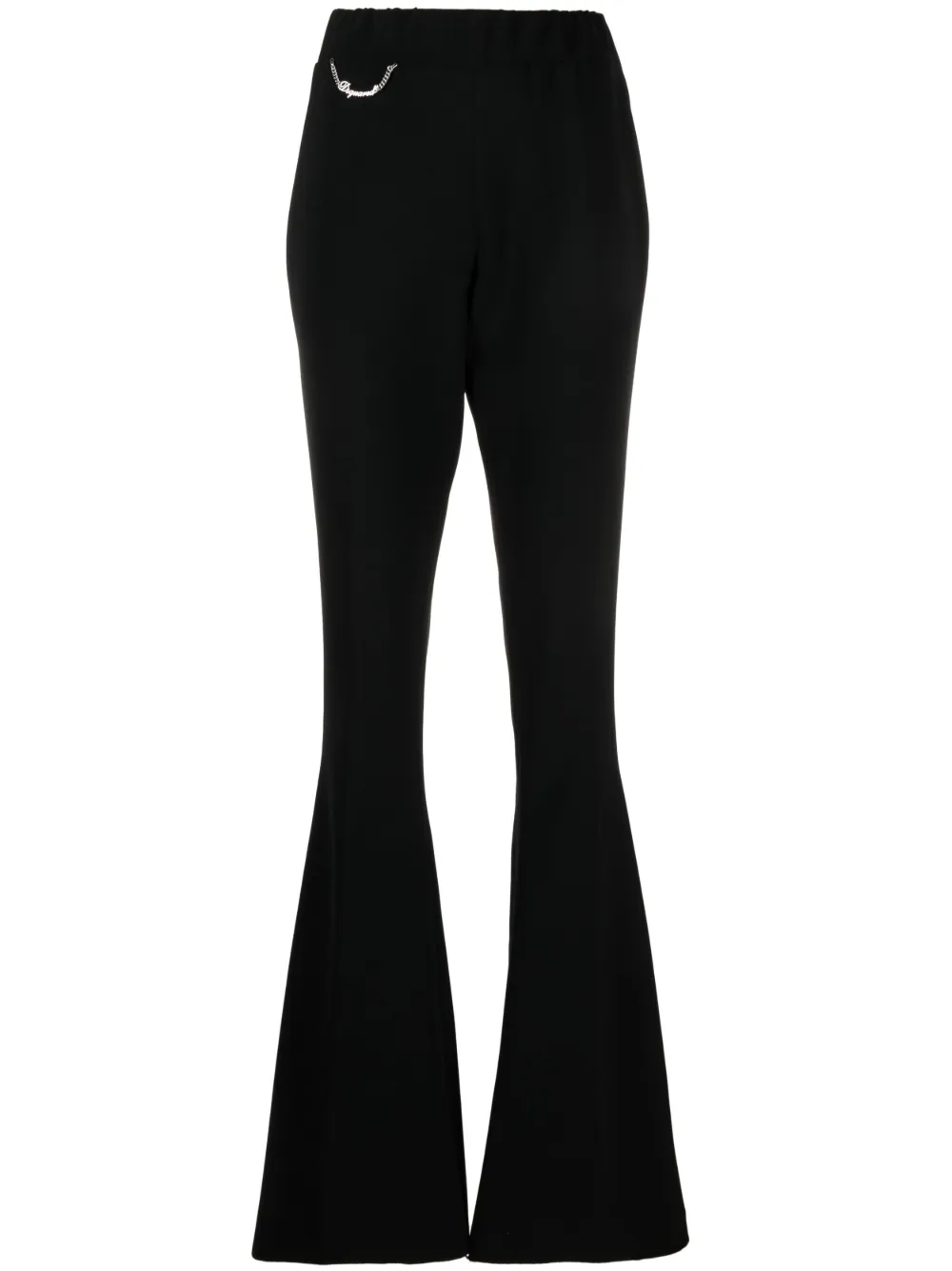 Shop Dsquared2 Chain-embellished Flared Trousers In Schwarz