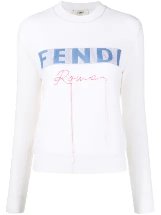 FENDI ジャカードロゴ セーター | ホワイト | FARFETCH JP