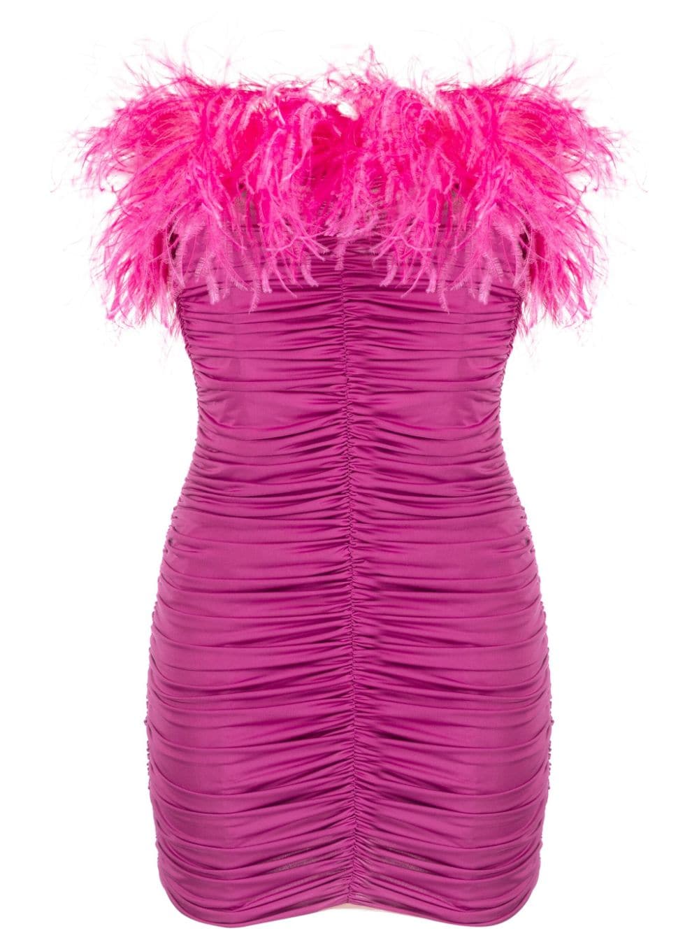 Shop Nervi Ruched Mini Dress In Pink