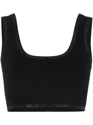 Alexander Wang ラインストーン クロップドトップ | ブラック