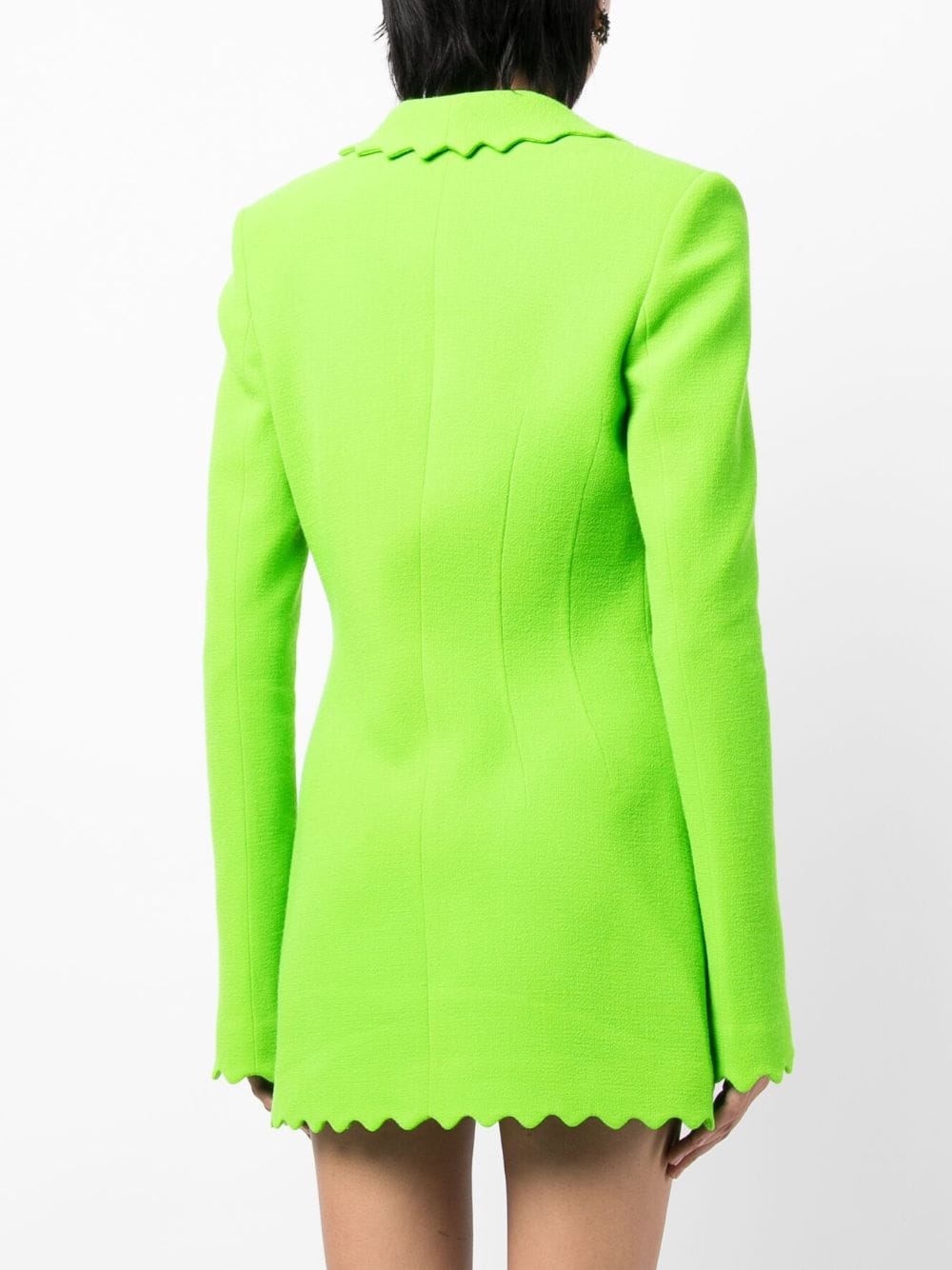 Shop Mach & Mach Scallop-edge Wool Blazer In Green