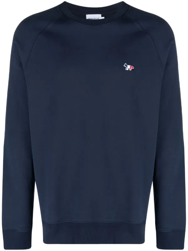 Maison kitsuné tricolour fox crew sweat discount