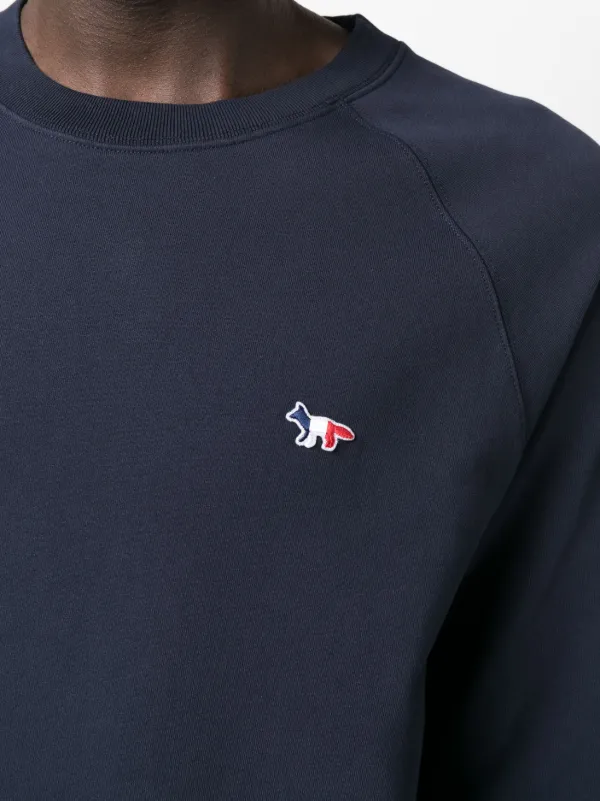Maison kitsuné tricolour fox crew sweat hot sale