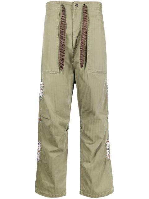 KAPITAL stud-embellished straight-leg trousers