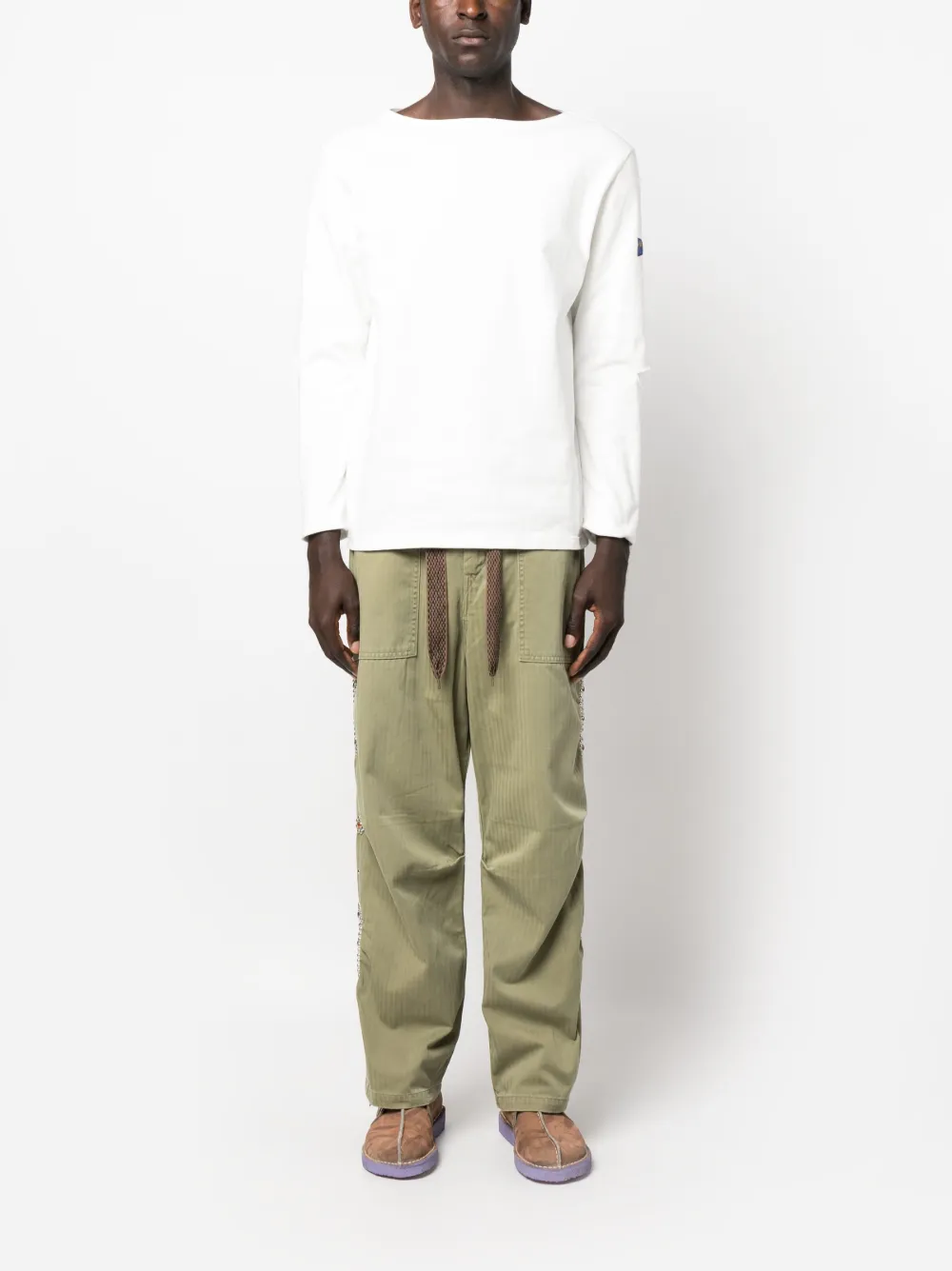 Kapital elbow-ripped long-sleeve T-shirt - Wit