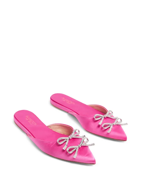 Giambattista Valli bow embellished Satin Mules Farfetch