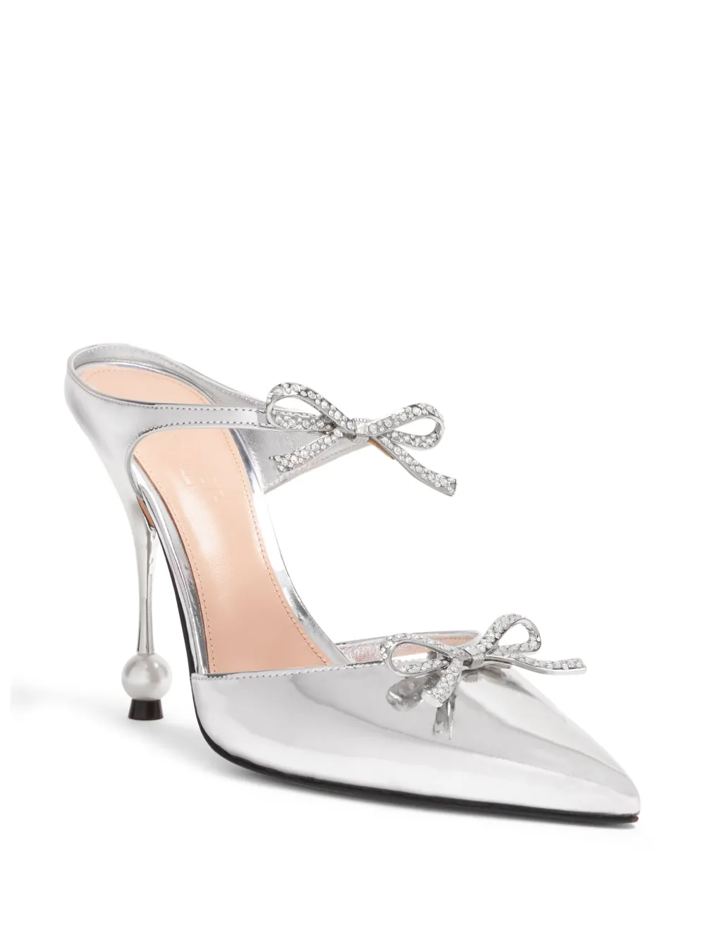 Giambattista Valli Diamond Ribbons leren muiltjes - Zilver
