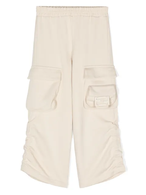 Fendi Kids Calça cargo com placa de logo