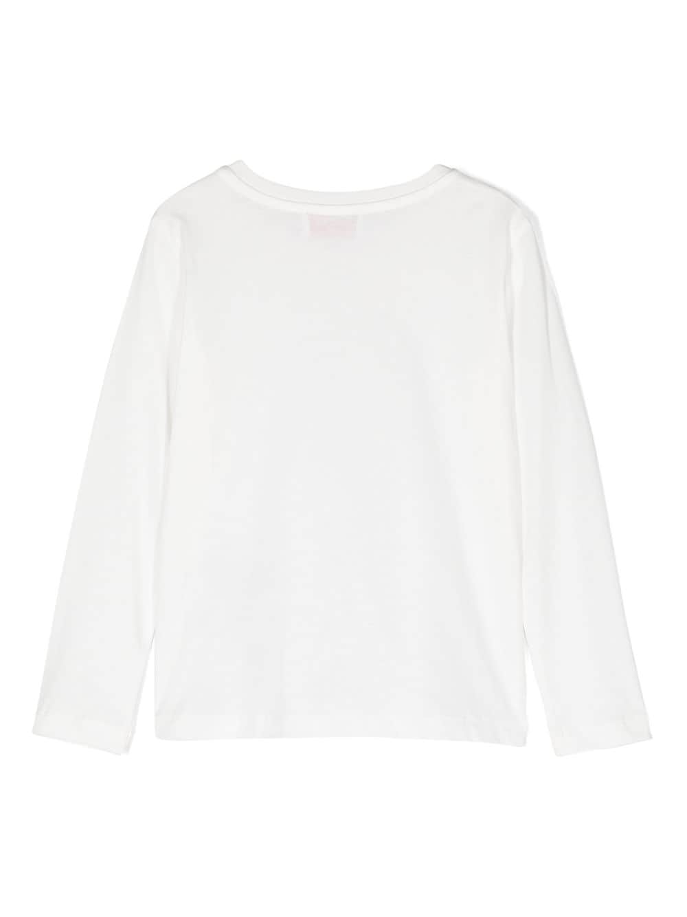 pucci junior sweat en coton à logo imprimé - blanc