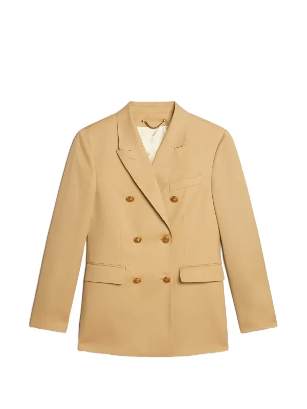 Golden Goose Double-breasted Virgin Wool Blazer in Neutrals