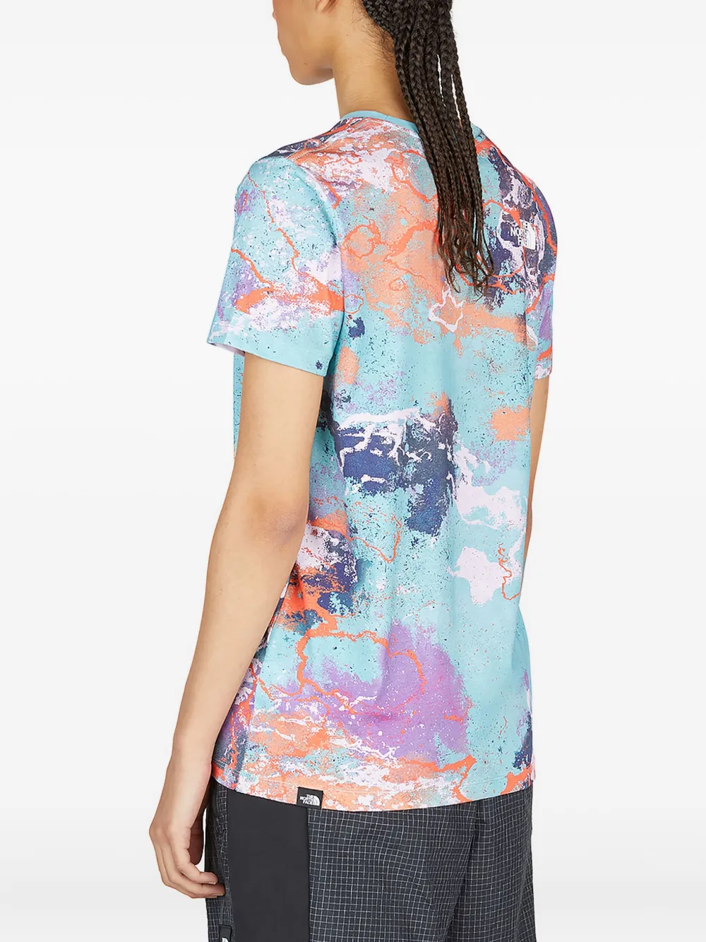 The North Face T-shirt met abstracte print Blauw