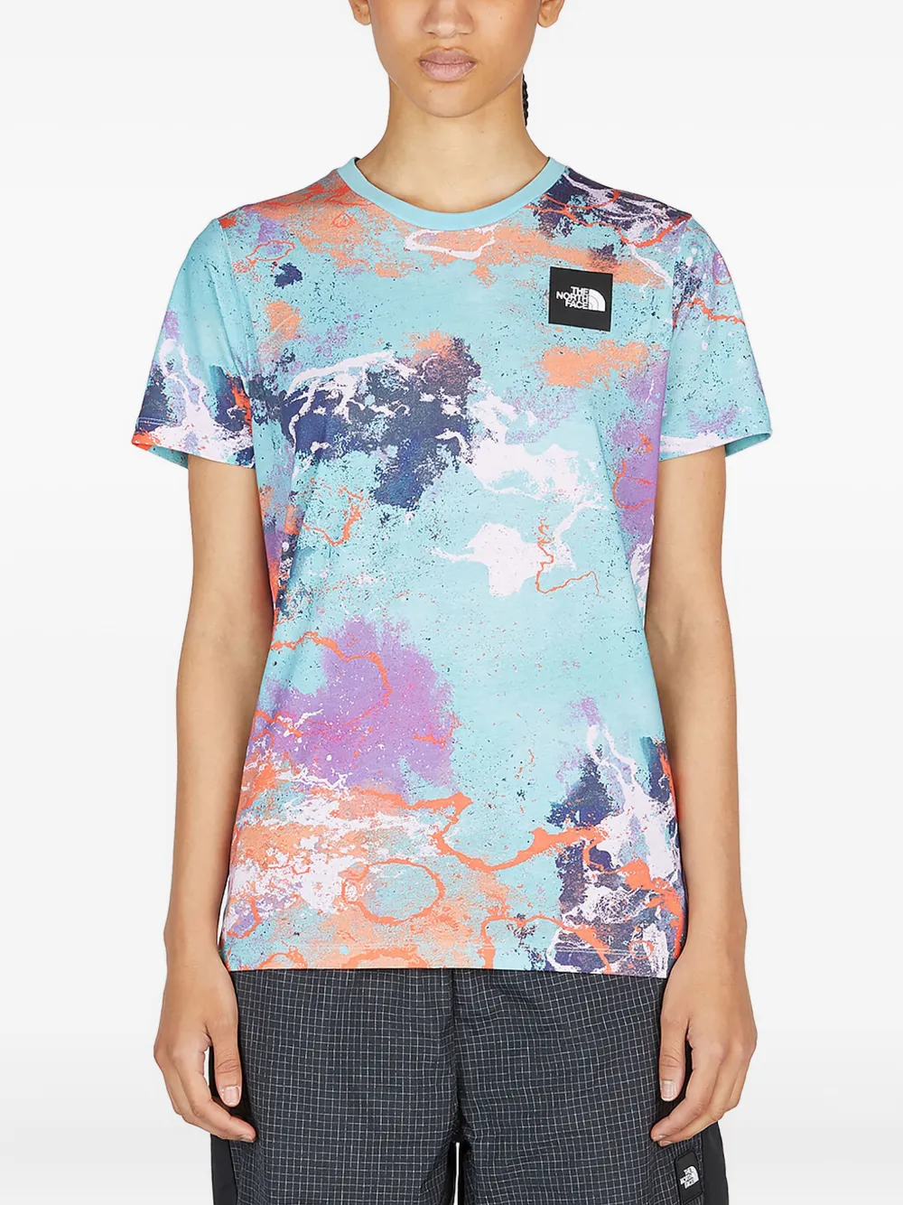 The North Face abstract-print T-shirt | Blue | Image 1