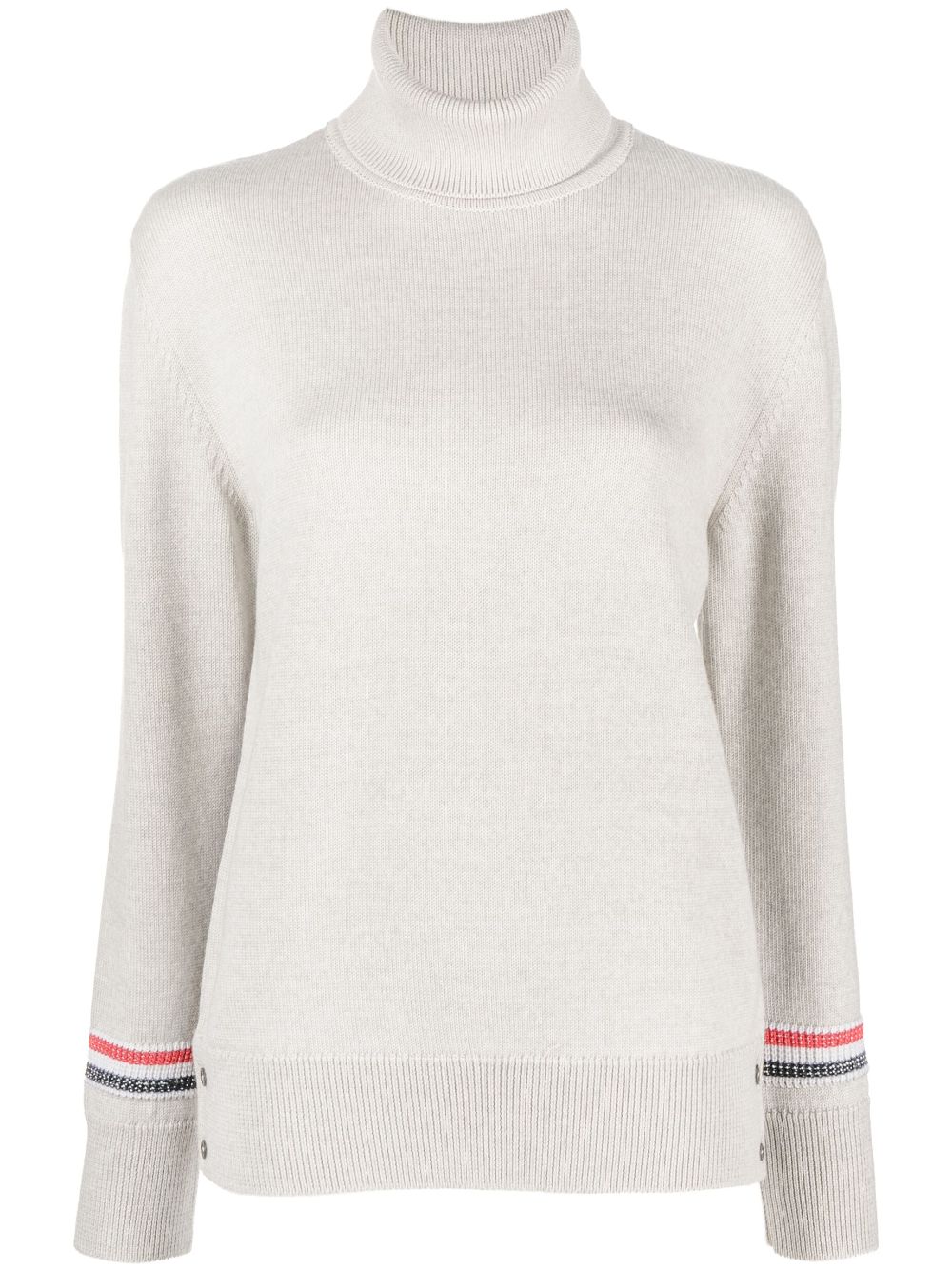 Thom Browne Rwb Stripe Turtleneck Wool Jumper In Neutrals