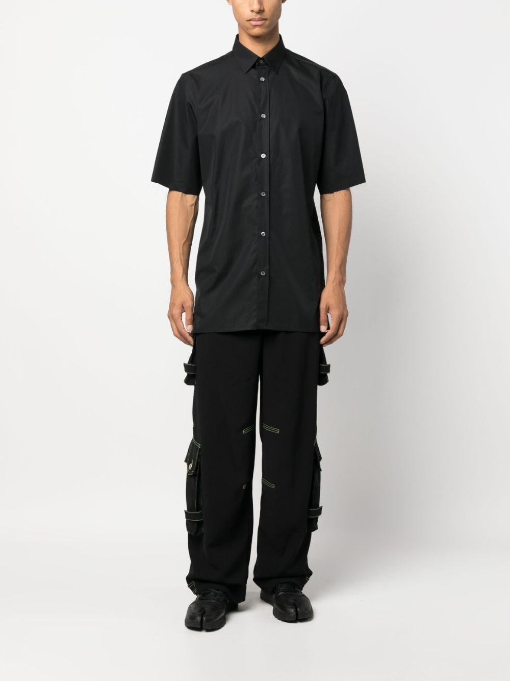 Maison Margiela short-sleeve cotton shirt - Zwart