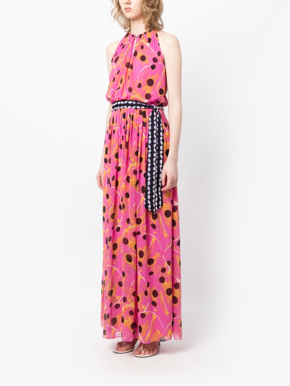 Shop Diane Von Furstenberg Dot-print Sleeveless Dress In Pink