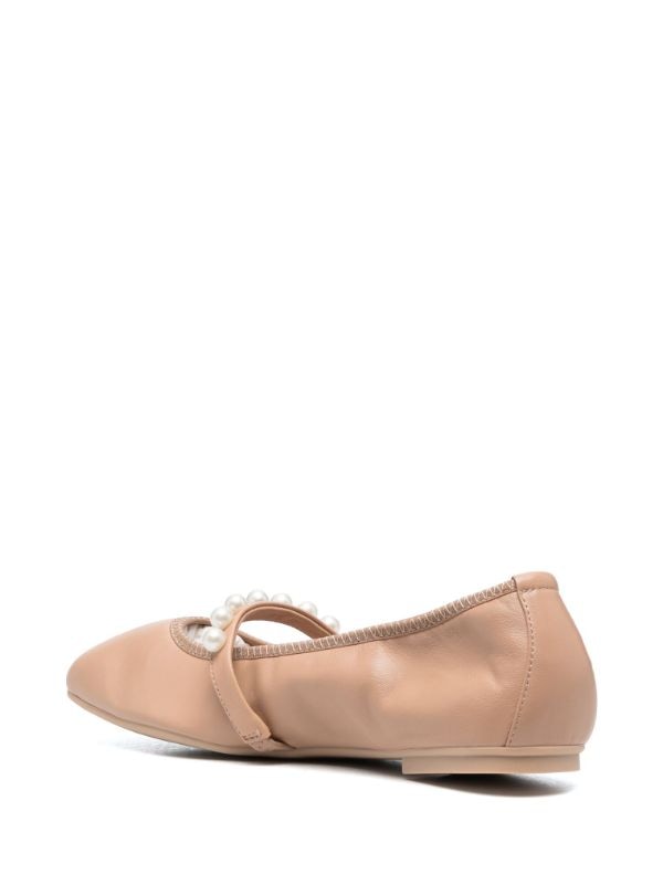 Stuart Weitzman Goldie pearl-embellished Leather Flats - Farfetch