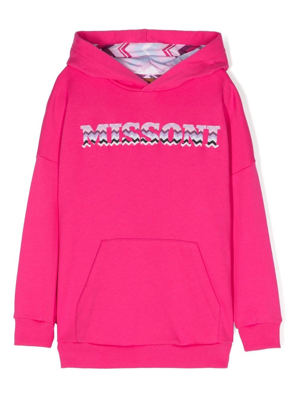Missoni Kids logo-print cotton hoodie - Pink