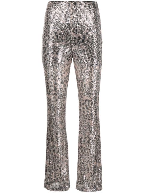 LIU JO sequin-embellished straight-leg trousers