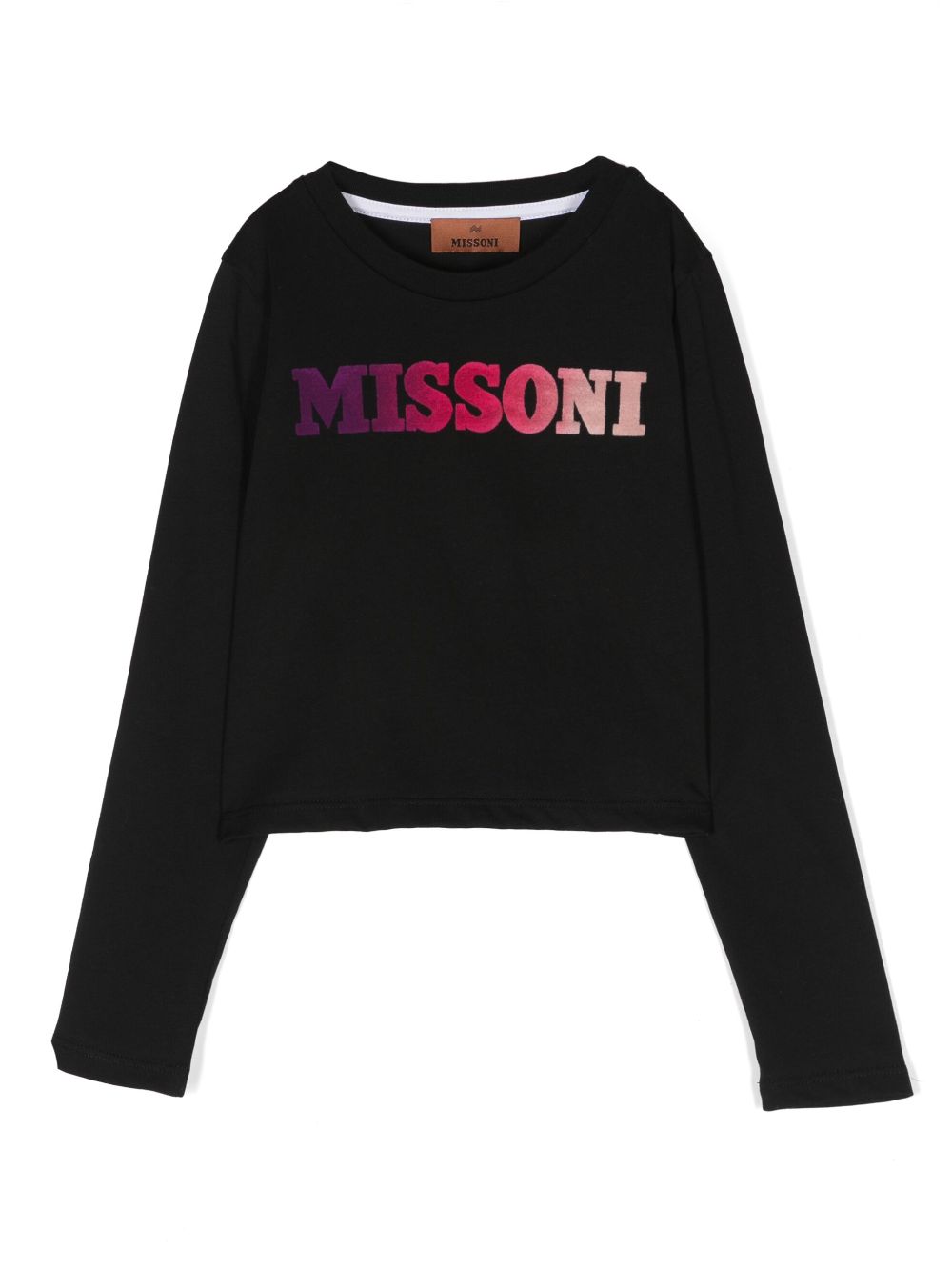 Missoni Kids logo-print long-sleeve shirt - Black