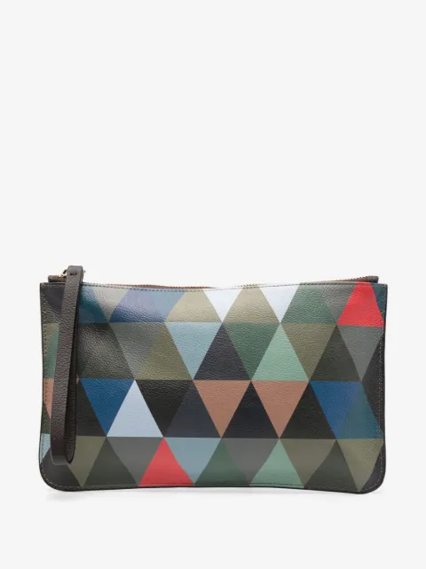Leathersmith of London geometric-pattern pebbled leather wallet 