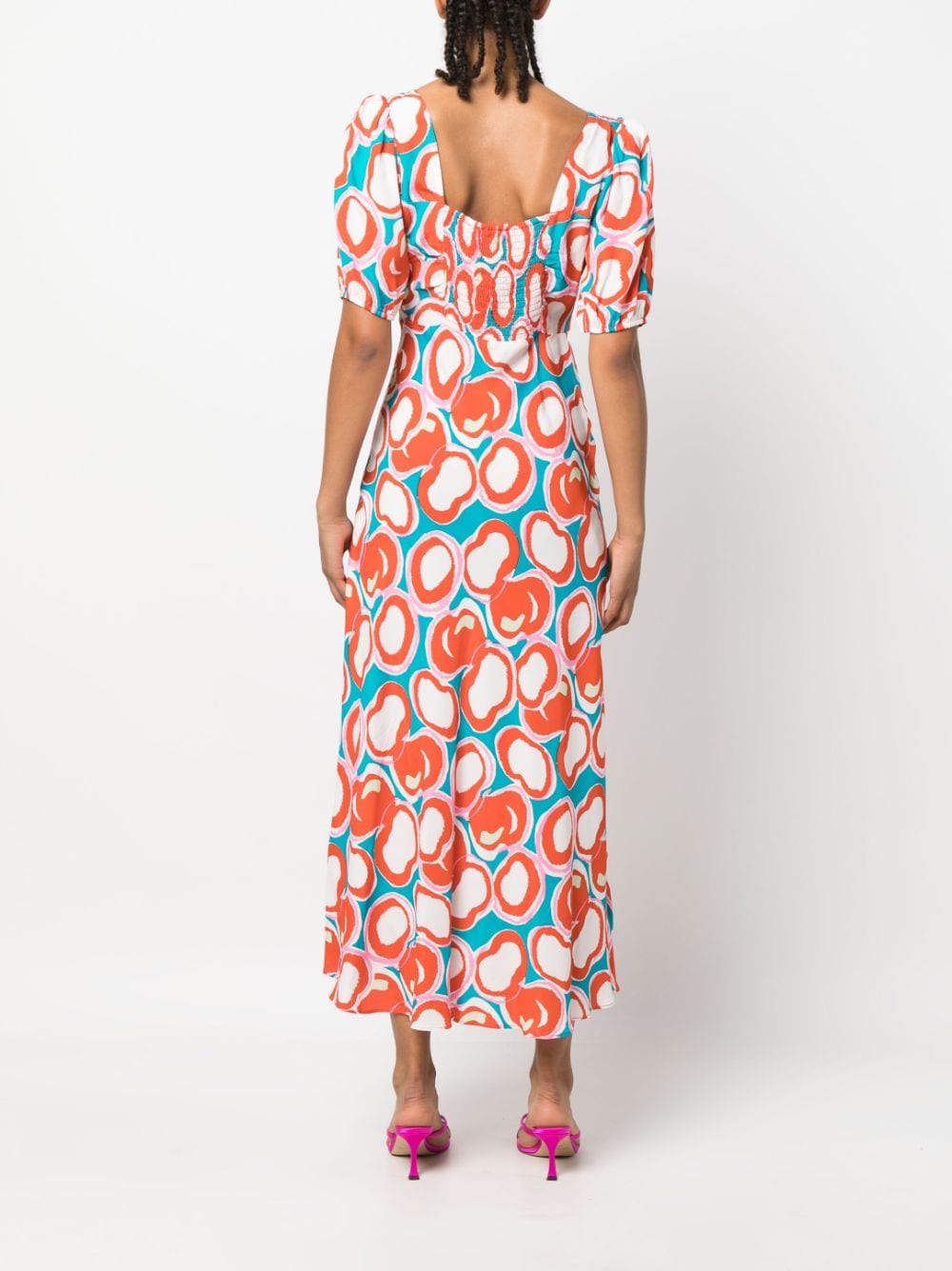 Shop Diane Von Furstenberg Teagan Midi Dress In Weiss