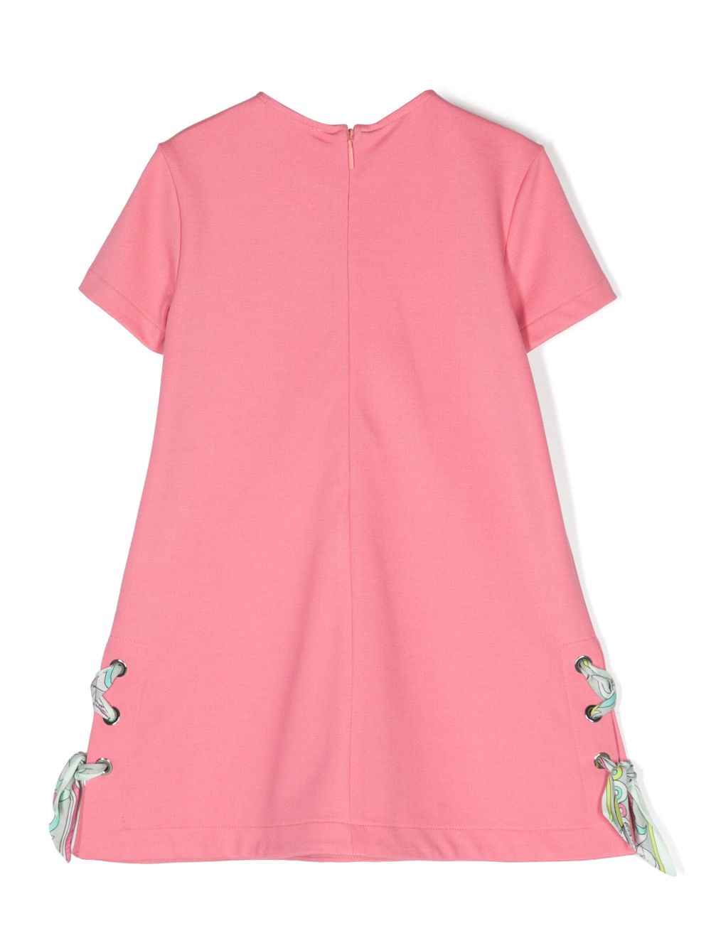 PUCCI Junior knot-detail short-sleeve dress - Roze