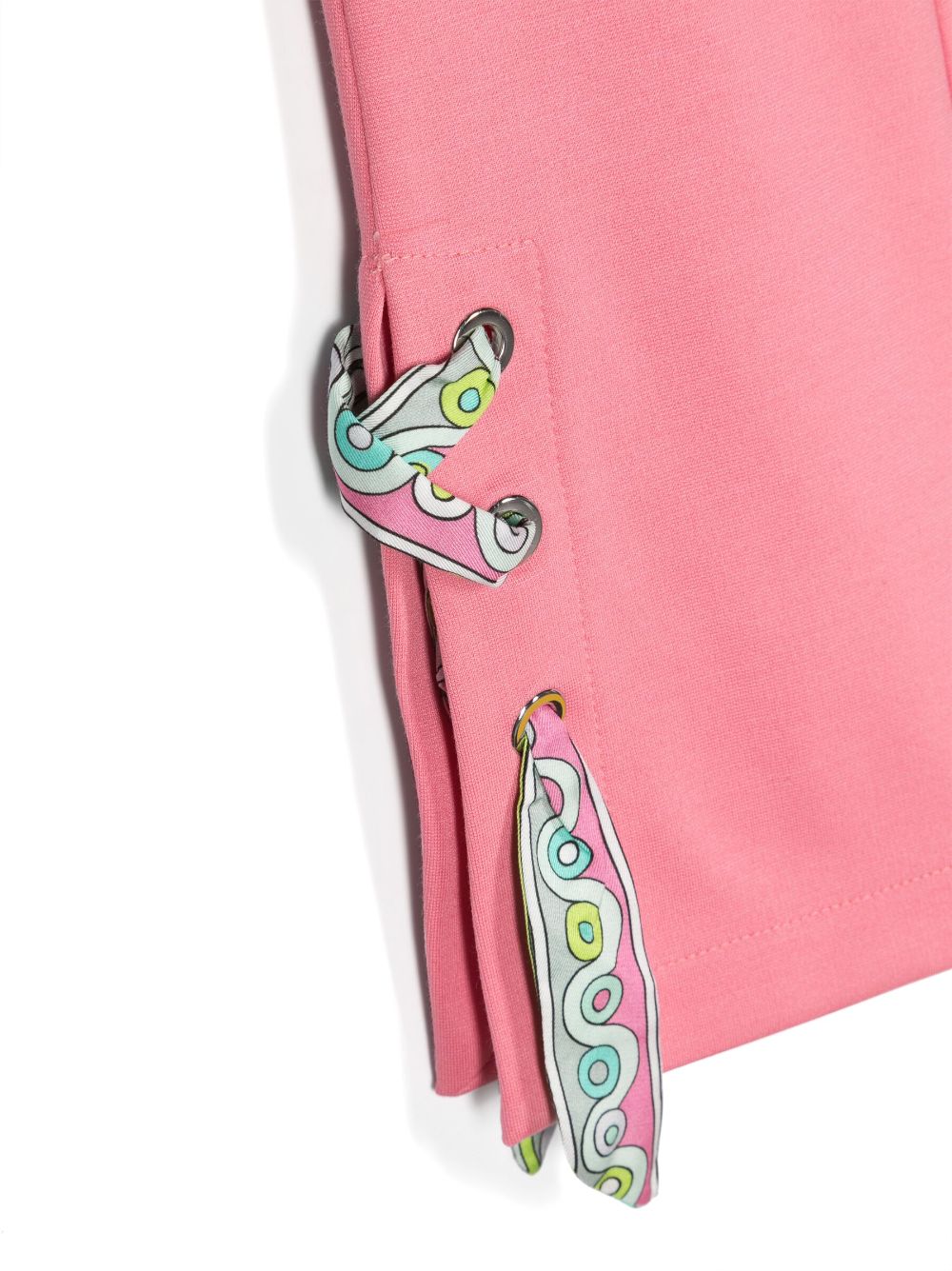 Shop Pucci Junior Strap- Detailing Stretch Trousers In Pink