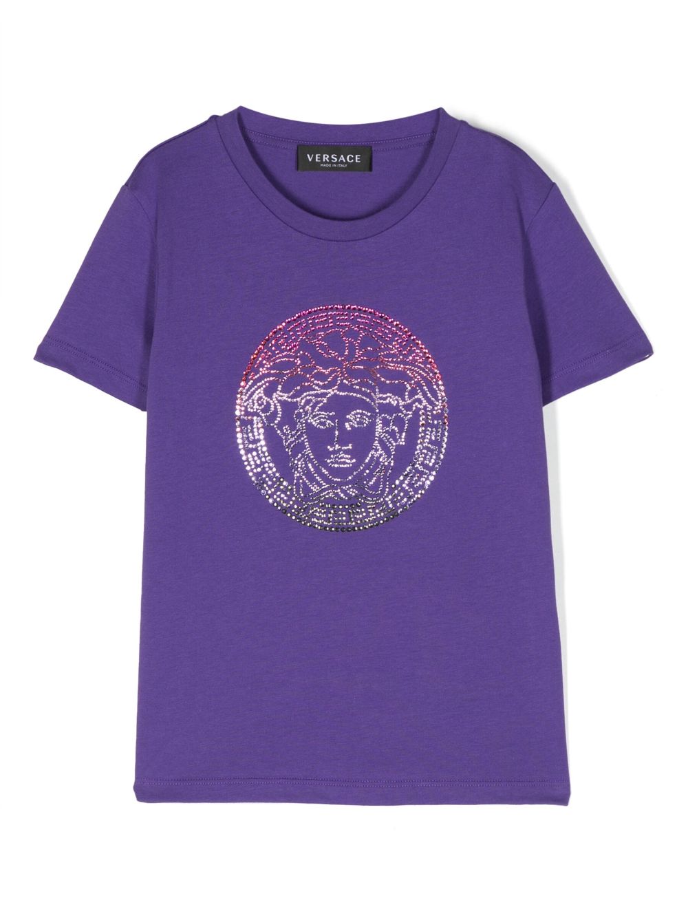 Versace Kids Medusa crystal-embellished T-shirt - Purple