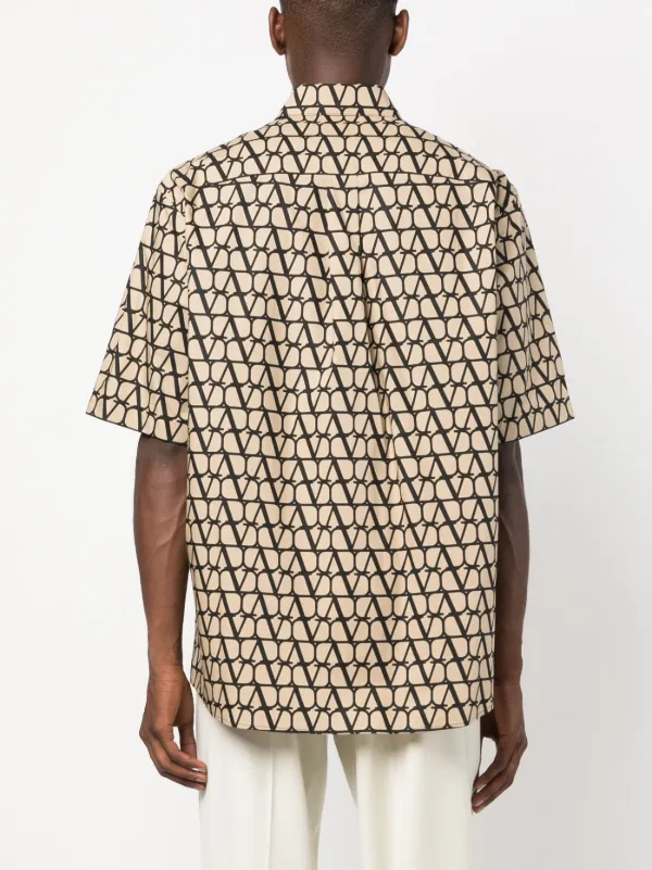Valentino Garavani Monogram short-sleeved Shirt | Neutrals Valentino Garavani Monogram short-sleeved Shirt | Neutrals