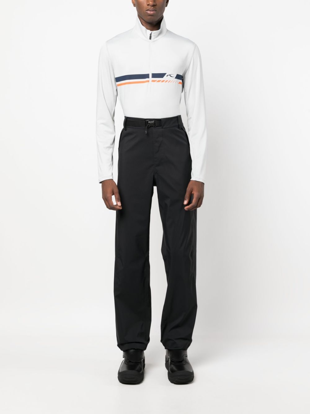 C.P. Company belted-waist straight-leg trousers - Zwart