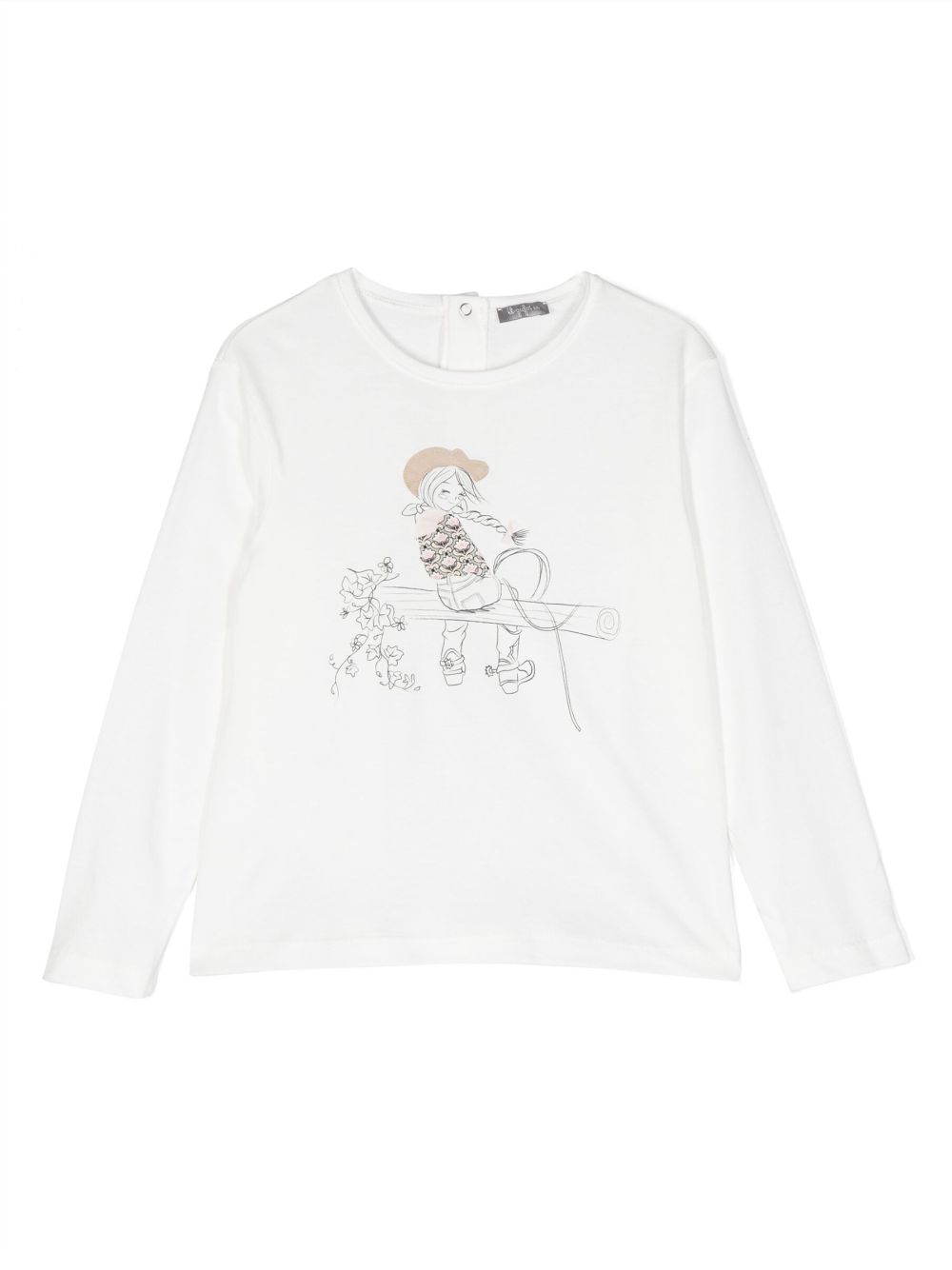 Il Gufo graphic-print long-sleeve top - White